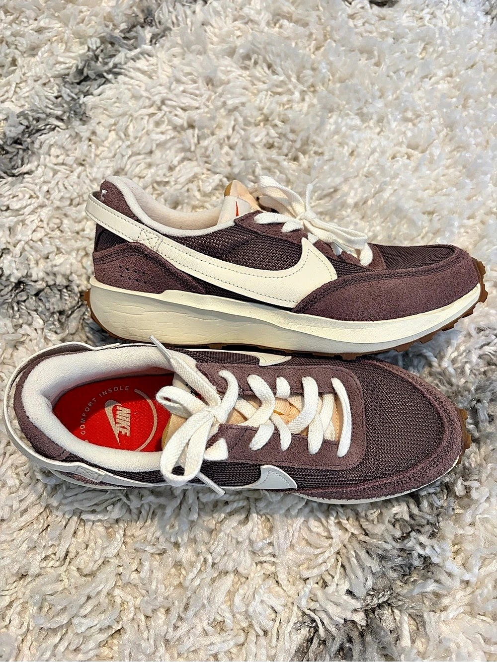 Nike Waffle Debut Vintage Plum Eclipse Sail Sneakers Brown & White